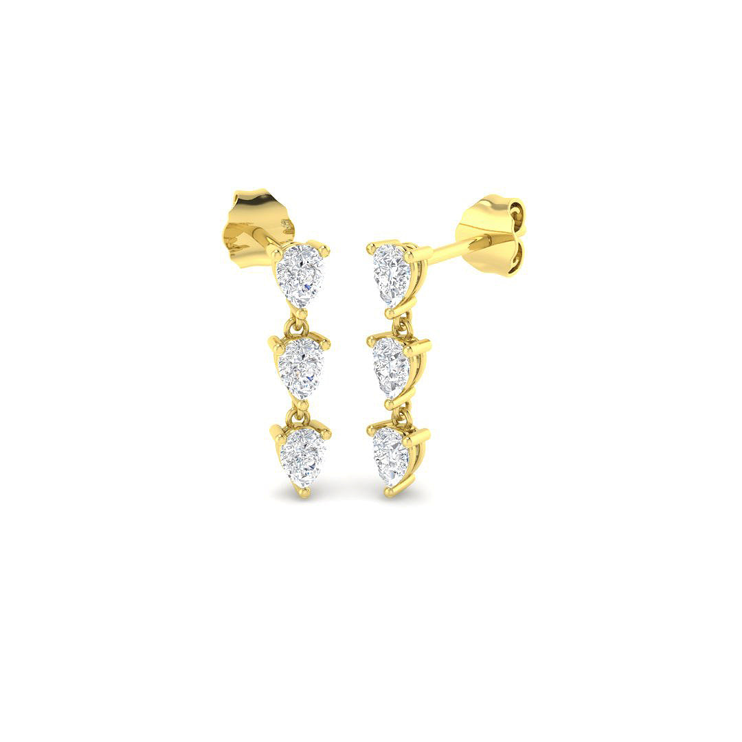 Lab-grown diamond drop earrings in 9ct Yellow Gold