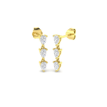Lab-grown diamond drop earrings in 9ct Yellow Gold