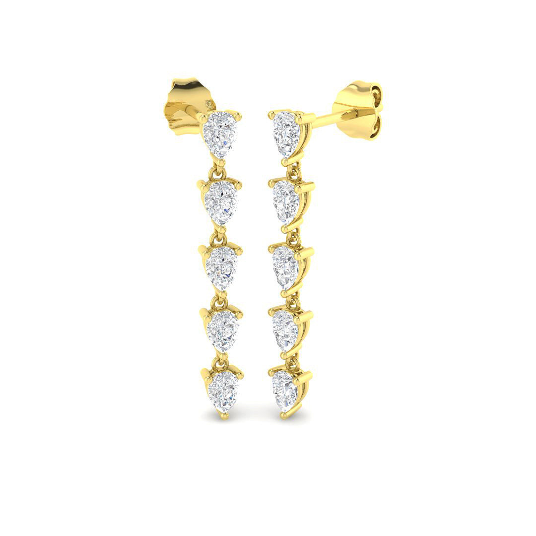 Lab-grown diamond drop earrings in 9ct Yellow Gold