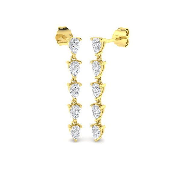 1.35ct Pear Lab-Grown Diamond Five-Stone Drop Earrings