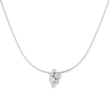 0.51ct Lab-Grown Diamond Bubble Cluster Necklace – white metal