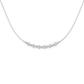 0.41ct Lab-Grown Diamond Bezel-Set Curve Necklace – white metal