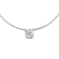 0.51ct round lab-grown diamond four-claw solitaire pendant with chain in 9ct white gold