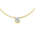 0.51ct round lab-grown diamond four-claw solitaire pendant with chain in 9ct yellow gold