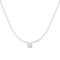 0.72ct round lab-grown diamond four-claw solitaire pendant with chain in 9ct white gold