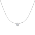 0.50ct round lab-grown diamond rubover solitaire pendant with chain in 9ct white gold
