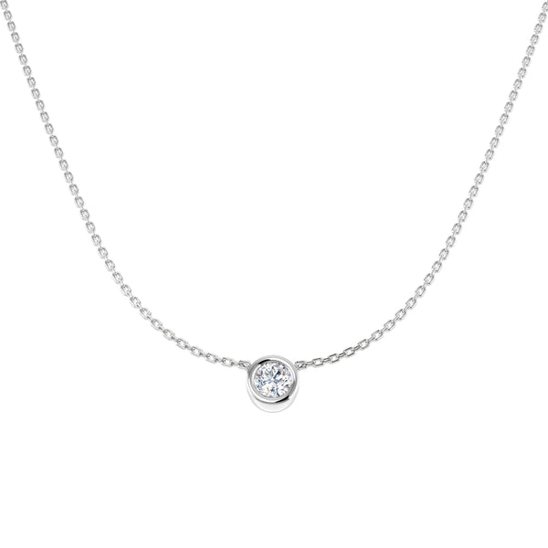 0.50ct Round Lab-Grown Diamond Solitaire Pendant (Rubover)
