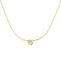 0.50ct round lab-grown diamond rubover solitaire pendant with chain in 9ct yellow gold