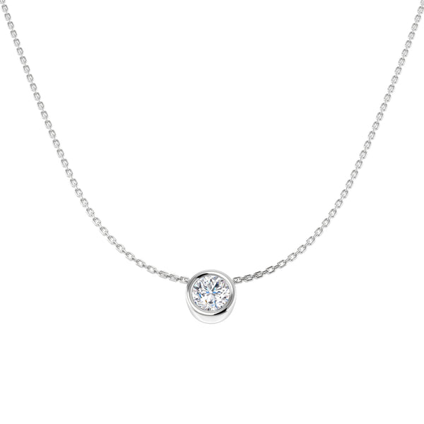 1ct Round Lab-Grown Diamond Solitaire Pendant (Rubover)