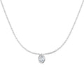 0.57ct pear lab-grown diamond rubover pendant necklace in white gold