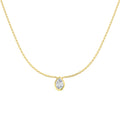 0.57ct pear lab-grown diamond rubover solitaire pendant with chain in 9ct yellow gold