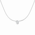 0.55ct oval lab-grown diamond rubover solitaire pendant with chain in 9ct white gold