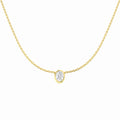 0.55ct oval lab-grown diamond rubover solitaire pendant with chain in 9ct yellow gold