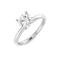 1.08ct round lab-grown diamond four-claw solitaire ring in 9ct white gold - three-quarter view