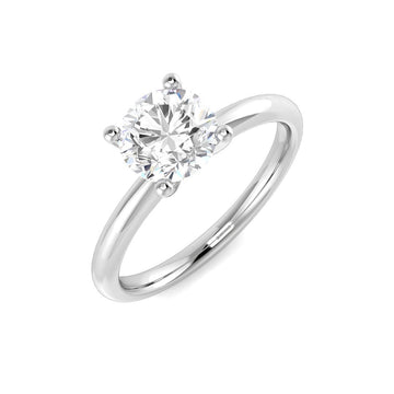 1.08ct round lab-grown diamond four-claw solitaire ring in 9ct white gold - three-quarter view