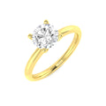 1.08ct round lab-grown diamond four-claw solitaire ring in 9ct yellow gold - three-quarter view