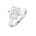 2ct round lab-grown diamond six-claw solitaire ring in 9ct white gold - three-quarter view