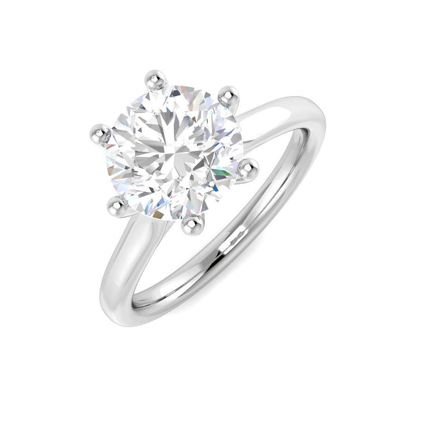 2ct Round Lab-Grown Diamond Solitaire Ring (Six-Claw)