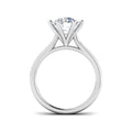 2ct round lab-grown diamond six-claw solitaire ring in 9ct white gold - side view