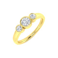 0.56ct Round Lab-Grown Diamond Three-Stone Ring – yellow gold view 3