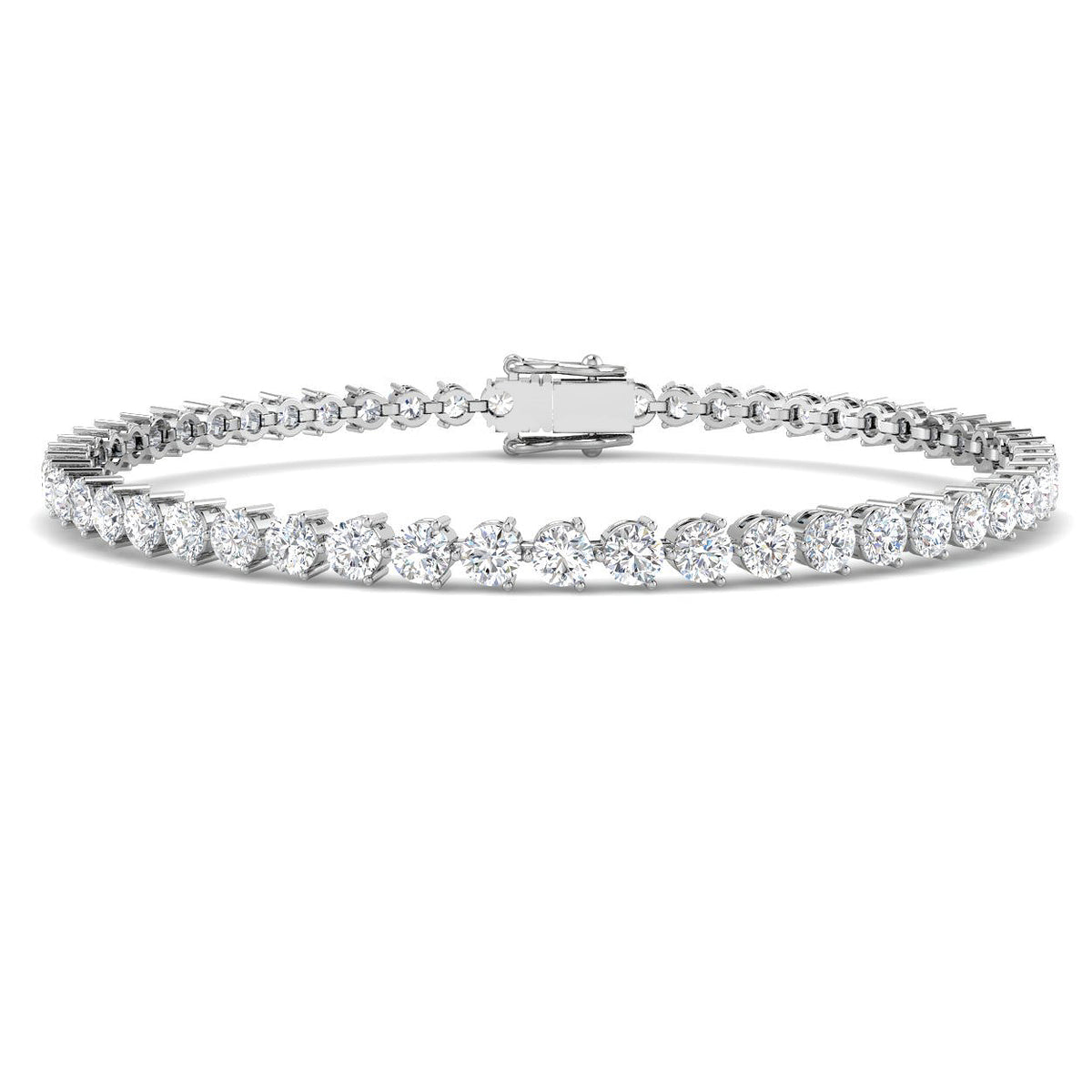 4ct Lab-Grown Diamond Round Tennis Bracelet in 9ct White Gold