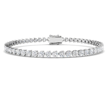 4ct Lab-Grown Diamond Round Tennis Bracelet in 9ct White Gold