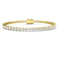 4ct Lab-Grown Diamond Round Tennis Bracelet in 9ct Yellow Gold