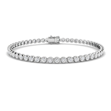 2.03ct Lab-Grown Diamond Round Tennis Bracelet in 9ct White Gold