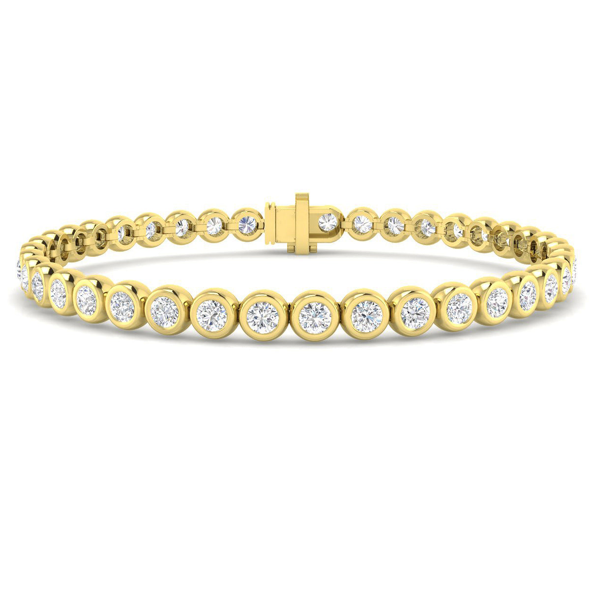 5.02ct Lab-Grown Diamond Round Tennis Bracelet in 9ct Yellow Gold