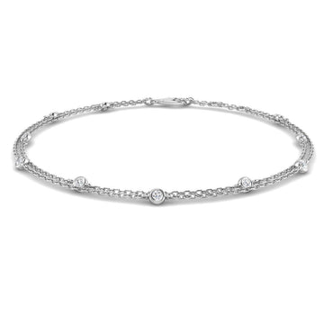 0.15ct Lab-Grown Diamond Bar Bracelet in Platinum