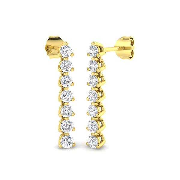 0.8ct Round Lab-Grown Diamond Seven-Stone Drop Earrings
