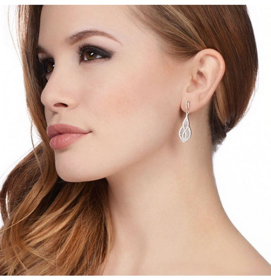 Sterling Silver Micro Pavé Teardrop Cubic Zirconia Earrings