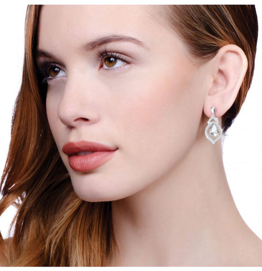 Sterling Silver Micro Pavé Tear Drop Cubic Zirconia Earrings