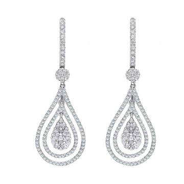 1.2ct Diamond Fancy Pear Shape Drop Earrings In 18ct White Gold