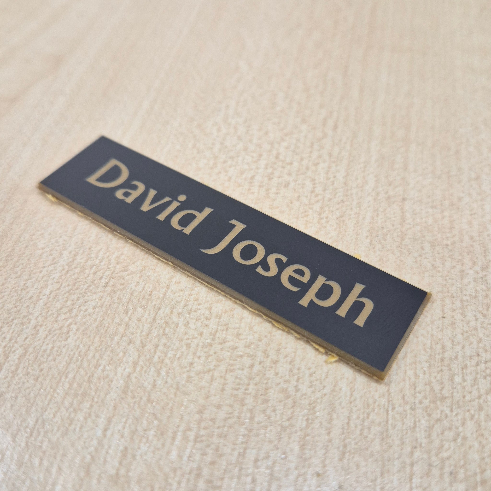 Black & Gold 70x18mm Rectangular Plaque
