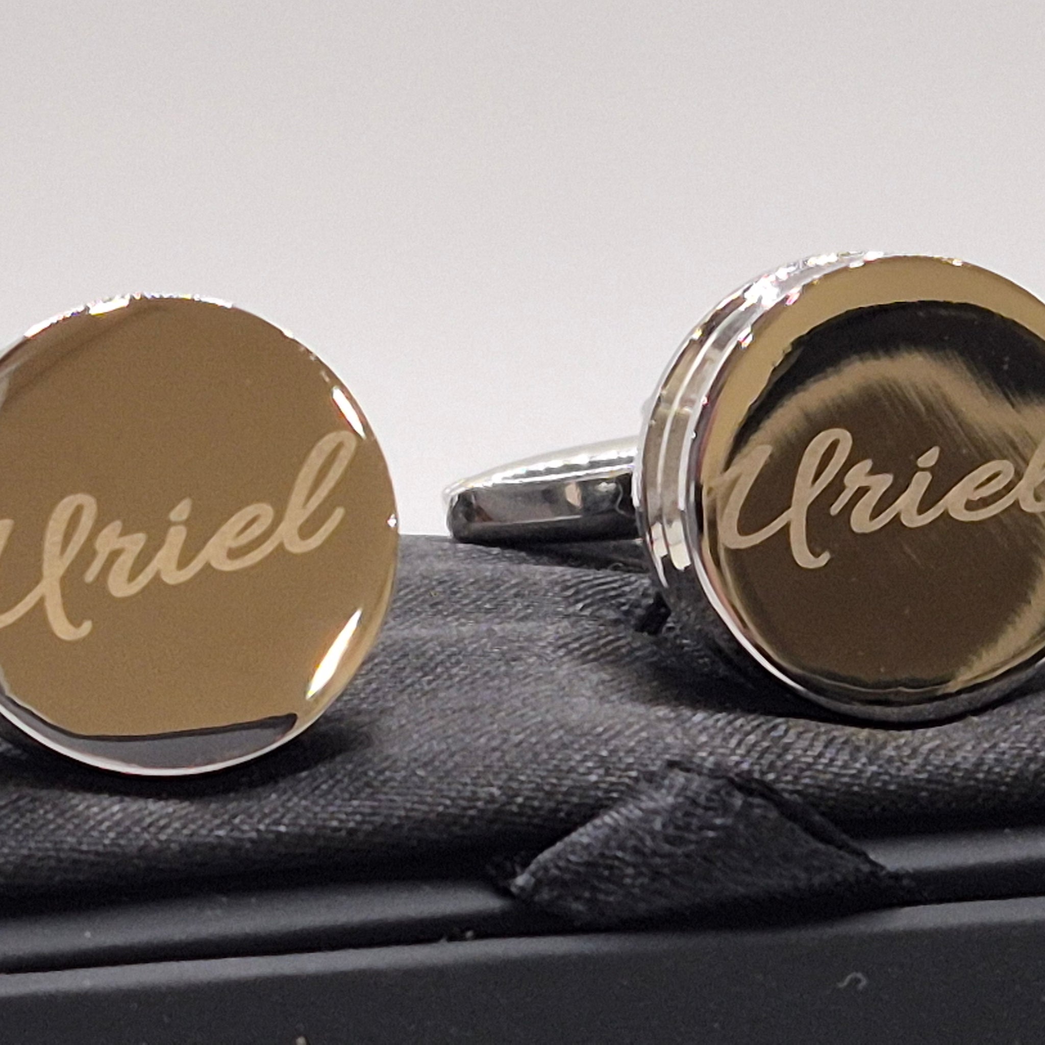 Classic Silver Plated Round Cufflinks (Optional Engraving)