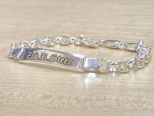 Sterling Silver 925 Ladies Identity Belcher Bracelet 7.5 Inch