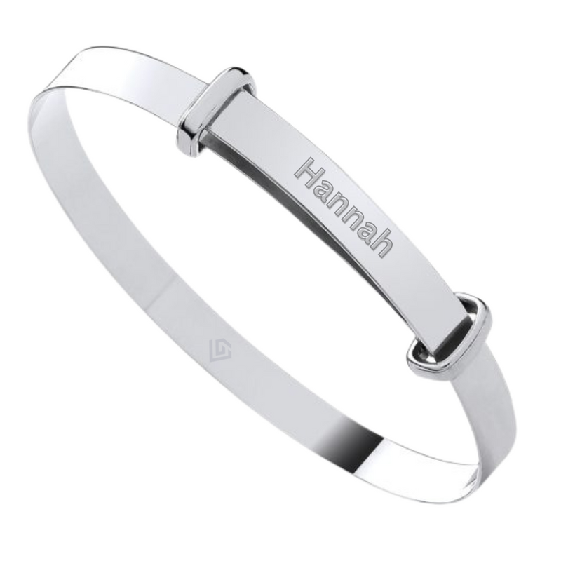 Sterling Silver 925 Expandable Plain Identity Baby Bangle