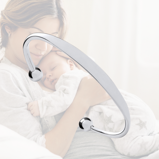 Sterling Silver Babies engravable ID Torque Bangle – Personalised 925 Silver Baby Bracelet