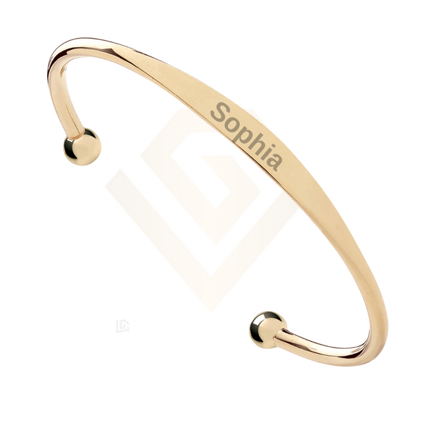 Gold Vermeil Sterling Silver Maidens ID Torque Bangle