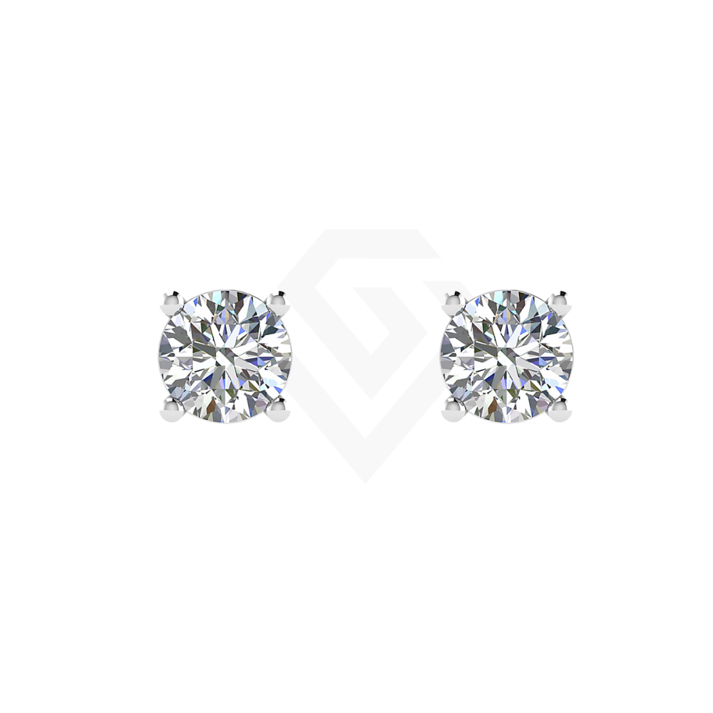 1ct Round Brilliant Lab Diamond Stud Earrings in 9ct White Gold
