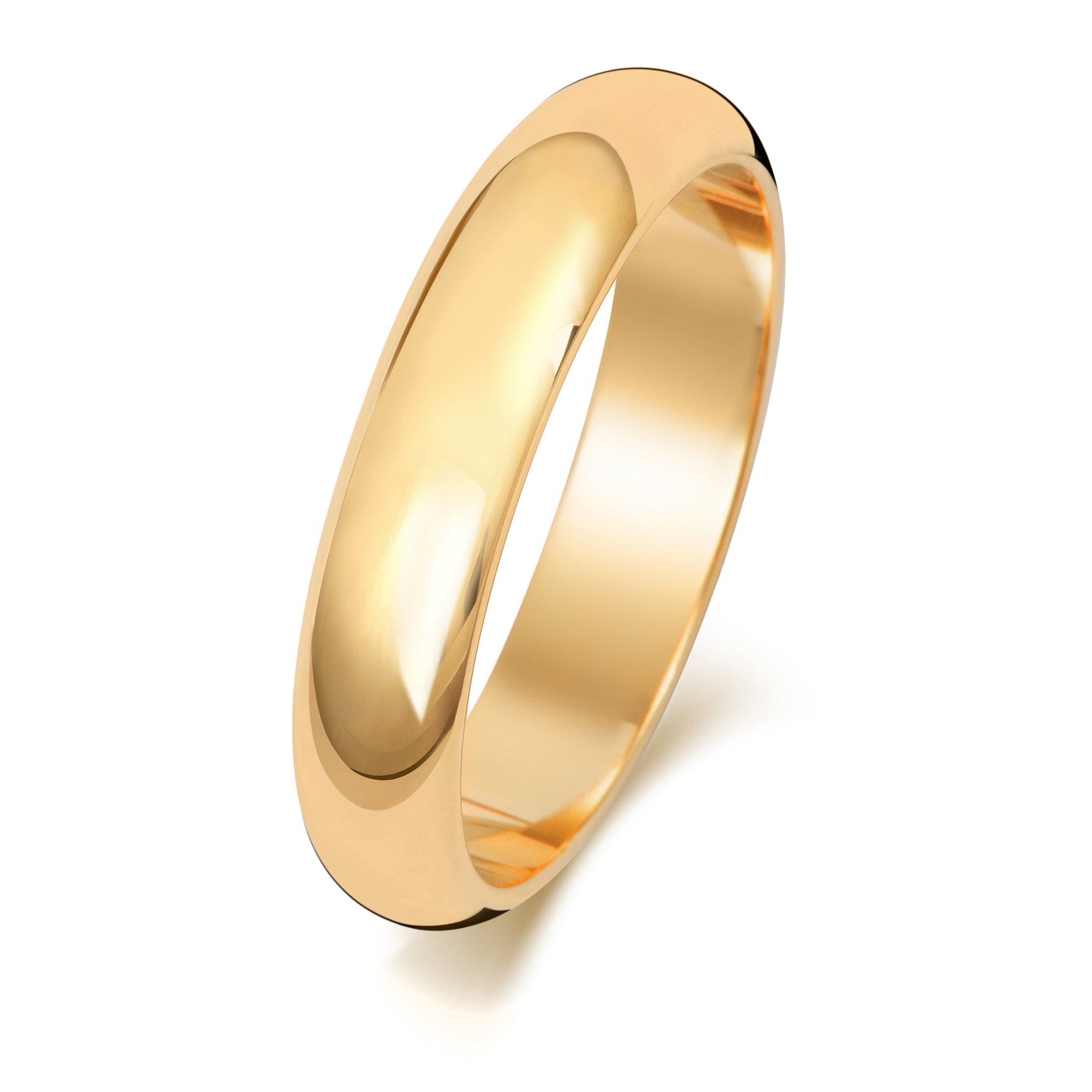 18ct Yellow Gold D Shape Wedding Ring (2mm - 8mm)