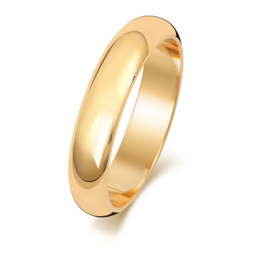 18ct Yellow Gold D Shape Wedding Ring (2mm - 8mm)