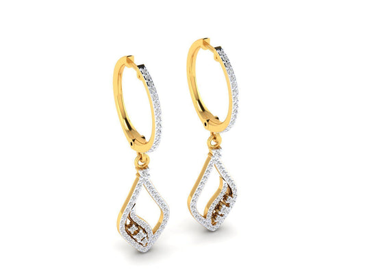 0.80ct Long Diamond Drop Earrings In 14ct Yellow Gold