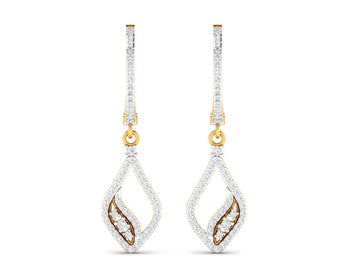 0.80ct Long Diamond Drop Earrings In 14ct Yellow Gold