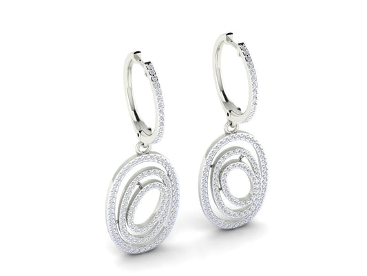 1.4ct Long Diamond Drop Earrings In 14ct White Gold