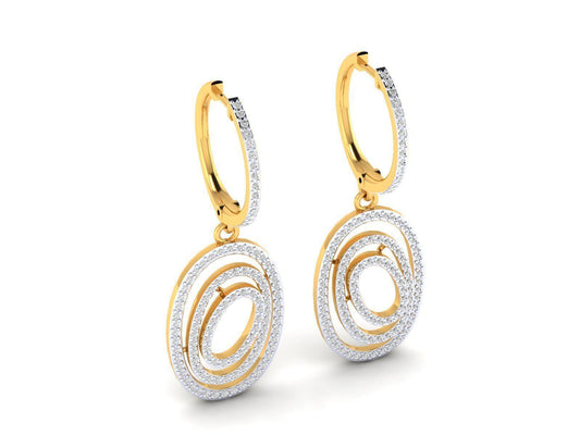 1.4ct Long Diamond Drop Earrings In 14ct Yellow Gold