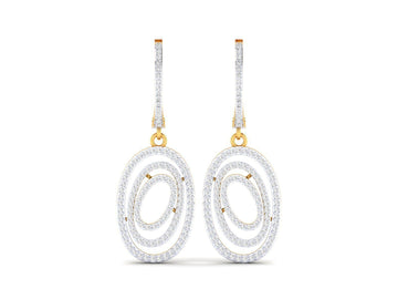 1.4ct Long Diamond Drop Earrings In 14ct Yellow Gold