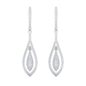 1.5ct Long Diamond Drop Earrings in 14ct